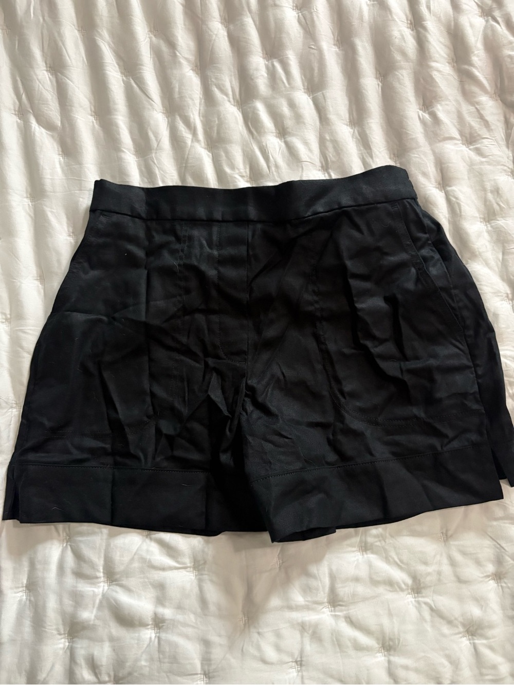 Banana Republic Black High-Rise Tailored Linen- blend Shorts M
